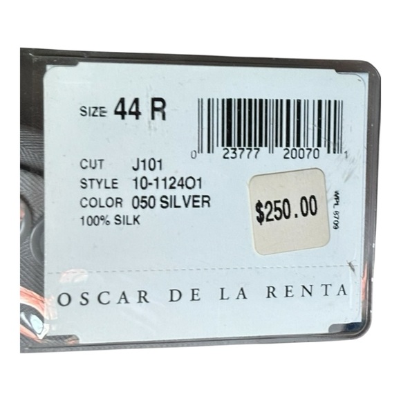 Oscar De La Renta 100 % Sand Washed Pure Silk Men’s Silver J101 Blazer | 44R - Picture 13 of 14